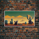 Pueblo style wall art, Arizona and Desert Cactus, canvas print