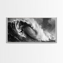 Skull and Crossbones Pirate Surfer - Pirate Surf - Mancave Decor - Office Decor - Pirate Surfer