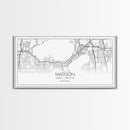 Madison City Map, Wisconsin Map, Map Art, Modern Art, Wall Art, Canvas Art, Unique Gifts, Large Wall Art, College Décor, Room Décor, Prints