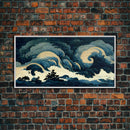 Japanese Style Wall Art, A Stormy Sea, Canvas Print, ready to hang wall art