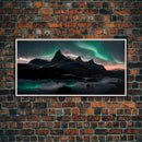 Northern Lights Fine Art Canvas Print, Aurora Wall Art , Landscape Print, Aurora Painting, Aurora Borealis Poster