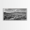 Mountain Range with Rolling Hills and Sagebrush, Framed Canvas Print Farmhouse Living Room Wall Art, Rustic Home Decor, Scenic Landscape Art