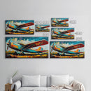 Aeroplane Art, Antique Airplane Painting Canvas Print, Framed Canvas Art, Above Sofa Art, Gift for RC Plane Pilot