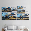 Aeroplane Art, Antique Airplane Painting Canvas Print, Framed Canvas Art, Above Sofa Art, Gift for RC Plane Pilot, Airplane Art