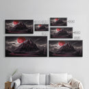 Horror Art, Haunted Castle and Blood Moon, Framed Canvas Print, Goth Art, Gothic Decor, Cool Wall Art