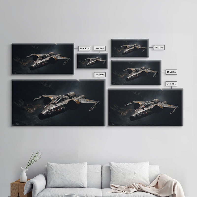 Grey popular X-Wing Fighters Print - Wall Art on Canvas