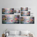 Pond Art, Lake Wall Print, Fantasy Wall Art, Water Lilies Wall Art, Panoramic Art, Wall Art, Canvas Art, Landscape Art, Friendship Gift