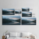 Calm Reflection Of A Lake and Mountains, ready to hang canvas print wall art, Lakehouse Cabin Wall Decor