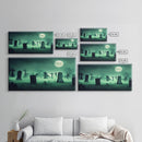 Full Moon Over A Haunted Cemetery At Night, Spooky Creepy Graveyard, ready to hang canvas print wall art, Halloween Art