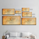 Nashville Map Print, Framed Canvas Wall Art, Tennessee Street Map Art, Davidson City Street Road Map Wall Decor