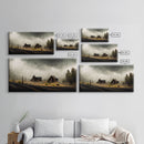 Ghost town canvas art, wild west theme, abandoned art