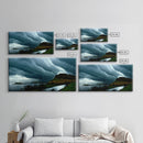 Foggy night rainstorm over the lake canvas print, nature and landscape wall art, ready to hang, cool wall art
