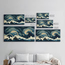 Japanese Style Wall Art, A Stormy Sea, Canvas Print, ready to hang wall art