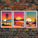 Desert Canvas Prints, Nature Prints Wall Art Set, Framed Canvas Prints Wall Decor, 3 Piece Wall Art Set, Southwestern Decor, Original Art
