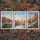 Landscape Print, Desert Wall Art, Cactus Print, Canvas Print, Set Of 3 Prints, Wall Art, 3 Piece Wall Art, Trendy Wall Art, Entryway Prints