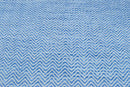Blue Chevron Pattern Dhurrie Wool Area Rug