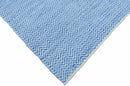 Blue Chevron Pattern Dhurrie Wool Area Rug