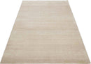 Modern Solid Beige Hand Woven Wool Area Rug