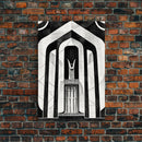 Art Deco Black And White Art Print, Art Deco Architecture, Framed Canvas Print, Ready To Hang Framed Wall Art, Living Room Wall Hanging