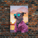 Shih Tzu Wall Print, Dog Print, Dog Sunglasses, Dog In Pink Tracksuit, Funny Art, Framed Wall Art, Framed Canvas, Wall Print, Wall Canvas