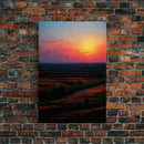 Sunset Over a Texas Field, Canvas Print, Landscape Art, Ready To Hang Wall Art