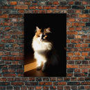 Portrait of a Calico Cat, Framed Canvas Print, Cat Art, Cat Photography, Cat Wall Art