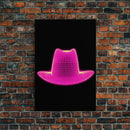 Pink Cowboy Hat Wall Decor, Cowgirl Hat Art Print, Western Art, 3D Art, Minimalist Print, Wall Decor, Canvas Print, Wall Art, Framed Canvas