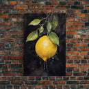 Food Art, Lemon Wall Decor, Fruit Wall Art, Kitchen Wall Art, Minimalist Wall Art, Wall Decor, Canvas Print, Wall Art, Framed Canvas Art