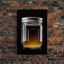 Mason Jar Wall Art, Kitchen Wall Decor, Jar Art, Minimalist Art, Wall Decor, Canvas Art, Wall Art, Framed Canvas Wall Decor