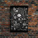 Collection of Trinkets Wall Art, Weird Wall Art, Black And White, Minimalist Print, Wall Decor, Canvas Print, Wall Art, Framed Canvas