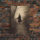 Witch In The Woods, Cursed Victorian Halloween Art, Framed Canvas Print, Halloween Photography Art, Spooky Halloween Decor, Scary Art, Witch