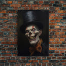 Creepy Clown Art Canvas Print, Victorian Horror Decor, Gothic Halloween Art, Framed Canvas, Halloween Canvas, Scary Wall Art, Unusual Decor