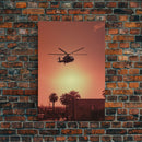 Helicopter, Chopper, Aviation Art, Helicopter Gifts, Canvas Print, Wall Hanging, Portrait Art, House Wall Art, Family Room Art, RV Decor