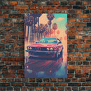 Red Sports Car, Classic Car Wall Art, Canvas Print, Wall Hanging, Portrait Art, Car Lover Gift, Above Bed Decor, Dorm Room Art, Office Decor