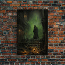 Dark Fantasy Art, Fantasy Artwork, Canvas Print, Wall Hanging, Portrait Art, Halloween Wall Decor, Horror Home Decor, Spooky Room Decor