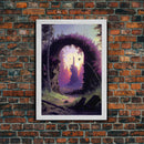 Gateway to another world, the purple realm, fine art poster print, fantasy decor