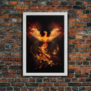 The Phoenix, Symbol of Renewal, Rebirth, Framed Canvas Art, Canvas Print, Canvas  Wall Art, Strength, Transformation and Renewal