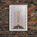 Art Deco Wall art, Framed Canvas Print, Art Deco, Gold art, Pastel colors, Midcentury Modern, Office decor, Living room art, Beautiful art