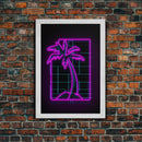 Purple Coconut Tree Wall Art, Tree Art, Nature Print, Tropical Art, Minimalist Print, Wall Decor, Canvas Print, Wall Art, Framed Canvas
