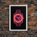 Vaporwave Wrist Watch Wall Decor, Vibrant Watch Wall Art, Minimalist Print, Wall Decor, Canvas Print, Wall Art, Framed Canvas