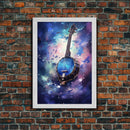 Galaxy Banjo Gift, Banjo Wall Art Canvas Print, Country Music Art, Guitar Art, Banjo Poster Print, Banjo Gifts, Musical Art