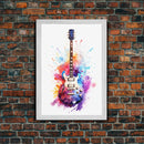 Rock N Roll Art, Classic Electric Guitar Print, Studio Gift, Musician Gift, Music Wall Art, Framed Canvas Print, Rock And Roll