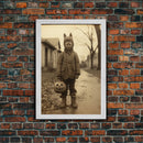 Trick Or Treater, Cool Halloween Art, Framed Canvas Print, Photography Print, Halloween Canvas Art, 1800s Halloween Art