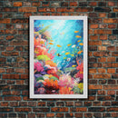 Nautical Nursery Art, Under The Sea, Coral Wall Art, Canvas Print, Wall Art, Vertical Art, Teacher Gift, Home Art, Ocean Nursery Art