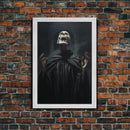 Macabre Decor, Framed Canvas Print, Halloween Wall Art, The Haunted Opera Singer, Dark Academia, Gothic Halloween Decor