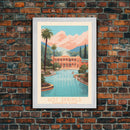 Hot Springs National Park Arkansas Travel Art, National Park Print, Minimalist Travel Art, Midcentury Modern Style Landscape Painting