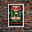 Popcorn Machine, Game Room Wall Art, Movie Wall Art, Canvas Print, Wall Hanging, Portrait Art, New Homeowner Gift, Dining Room Prints
