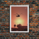 Helicopter, Chopper, Aviation Art, Helicopter Gifts, Canvas Print, Wall Hanging, Portrait Art, House Wall Art, Family Room Art, RV Decor