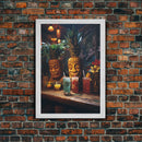 Cocktail Print, Bar Cart Wall Art, Canvas Print, Wall Hanging, Portrait Art, Cocktail Art, Retirement Gifts, Apartment Wall Decor, RV Decor