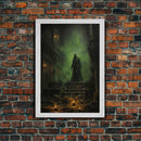 Dark Fantasy Art, Fantasy Artwork, Canvas Print, Wall Hanging, Portrait Art, Halloween Wall Decor, Horror Home Decor, Spooky Room Decor